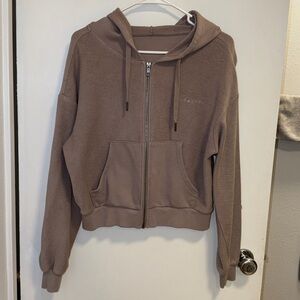 Vitality Taupe Zip-Up Hoodie